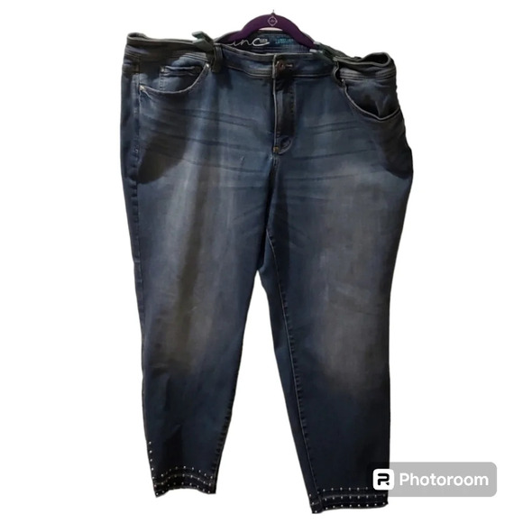 Embellished International Concepts Skinny Style Jeans Destructed - Picture 6 of 15